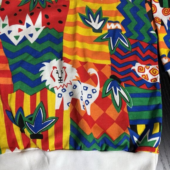 Vintage 80s Pretty Please Girls Kids Large L Pop Art Animal Crewneck Sweatshirt - Picture 4 of 10